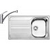 BLANCO set TIPO 45 S Compact prírodná nerez 780 x 500 mm + BRAVON batéria chróm