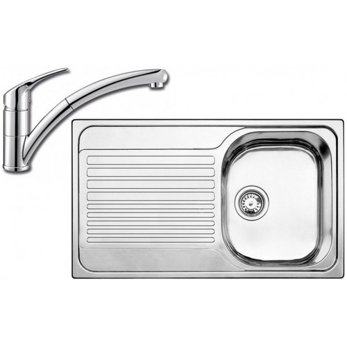 BLANCO set TIPO 45 S Compact prírodná nerez 780 x 500 mm + BRAVON-S batéria chróm BLANCO set TIPO 45 S Compact prírodná nerez 780 x 500 mm + BRAVON-S batéria chróm