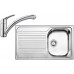 BLANCO set TIPO 45 S Compact prírodná nerez 780 x 500 mm + BRAVON-S batéria chróm