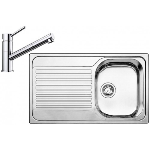 BLANCO set TIPO 45 S Compact prírodnou nerez 780 x 500 mm + KANO-S batéria chróm