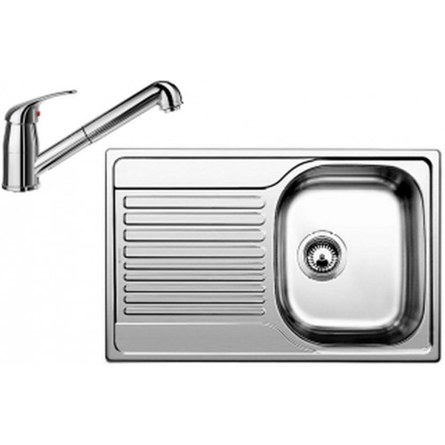 BLANCO set TIPO 45 S Compact nerez profilovaný 780 x 500 mm + Daras-S batéria chróm BLANCO set TIPO 45 S Compact nerez profilovaný 780 x 500 mm + Daras-S batéria chróm