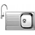 BLANCO set TIPO 45 S Compact nerez profilovaný 780 x 500 mm + MIDA batéria chróm