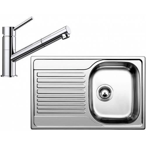 BLANCO set TIPO 45 S Compact nerez profilovaný 780 x 500 mm + KANO-S batéria chróm