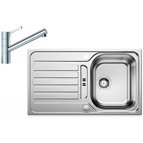 BLANCO set LANTOS 45 S nerez kartáčovaný s excentrom 860 x 500 mm + TIVO batéria chróm