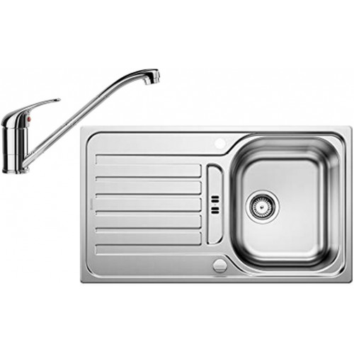 BLANCO set LANTOS 45 S nerez kartáčovaný s excentrom 860 x 500 mm + Daras batéria chróm