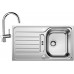 BLANCO set LANTOS 45 S nerez kartáčovaný s excentrom 860 x 500 mm + MIDA batéria chróm