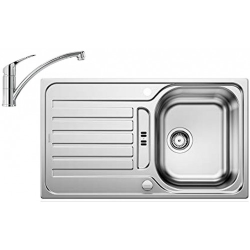 BLANCO set LANTOS 45 S nerez kartáčovaný s excentrom 860 x 500 mm 514008 + BRAVON batéria