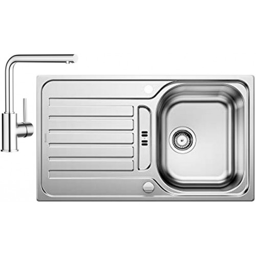 BLANCO set LANTOS 45 S nerez kartáčovaný s excentrom 860 x 500 mm + MILA batéria chróm BLANCO set LANTOS 45 S nerez kartáčovaný s excentrom 860 x 500 mm + MILA batéria chróm