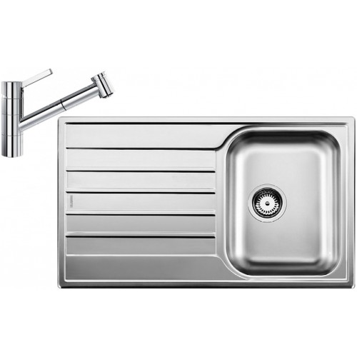 BLANCO set LIVIT 45 S Salto nerez kartáčovaný 860 x 500 mm + TIVO-S batéria chróm