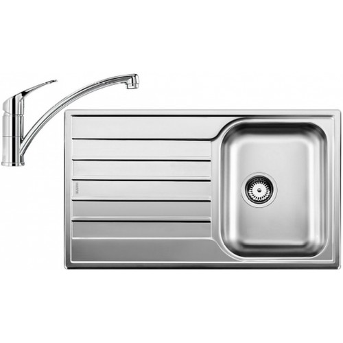 BLANCO set LIVIT 45 S Salto nerez kartáčovaný 860 x 500 mm + BRAVON batéria chróm BLANCO set LIVIT 45 S Salto nerez kartáčovaný 860 x 500 mm + BRAVON batéria chróm