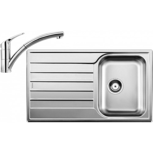 BLANCO set LIVIT 45 S Salto nerez kartáčovaný 860 x 500 mm 514786 + BRAVON-S batéria chróm