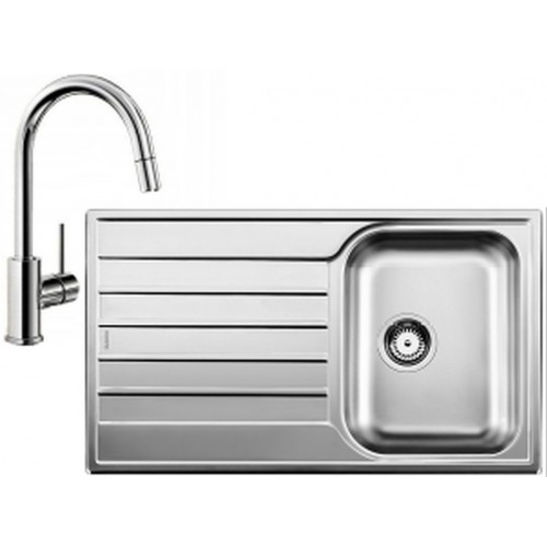 BLANCO set LIVIT 45 S Salto nerez kartáčovaný 860 x 500 mm + MIDA-S batéria chróm