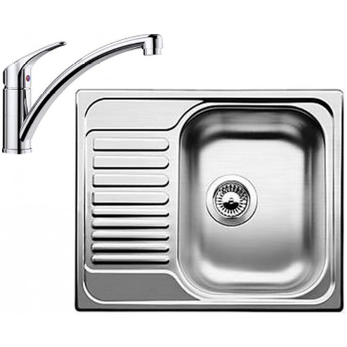 BLANCO set Tipo 45 S mini 3 1/2 nerez kartáčovaný 605 x 500 mm + BRAVON batéria chróm BLANCO set Tipo 45 S mini 3 1/2 nerez kartáčovaný 605 x 500 mm + BRAVON batéria chróm