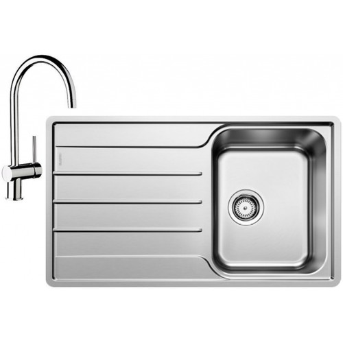 BLANCO set LEMIS 45 S-IF nerez kartáčovaný 860 x 500 mm + MIDA batéria chróm