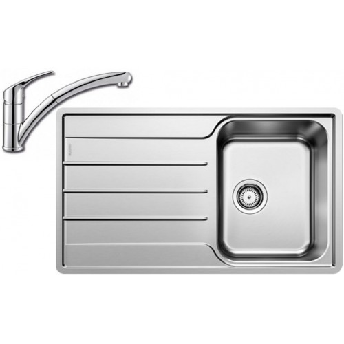 BLANCO set LEMIS 45 S-IF nerez kartáčovaný 860 x 500 mm + BRAVON-S batéria chróm