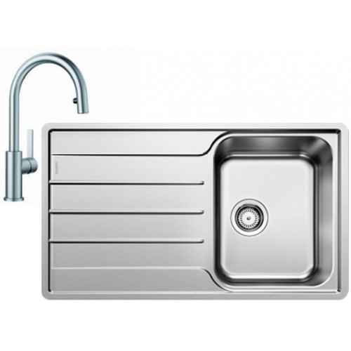 BLANCO set LEMIS 45 S-IF nerez kartáčovaný 860 x 500 mm + CANDOR-S batéria chróm