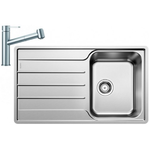 BLANCO set LEMIS XL 6 S-IF nerez kartáčovaný 1000 x 500 mm + AMBIS-S batéria chróm