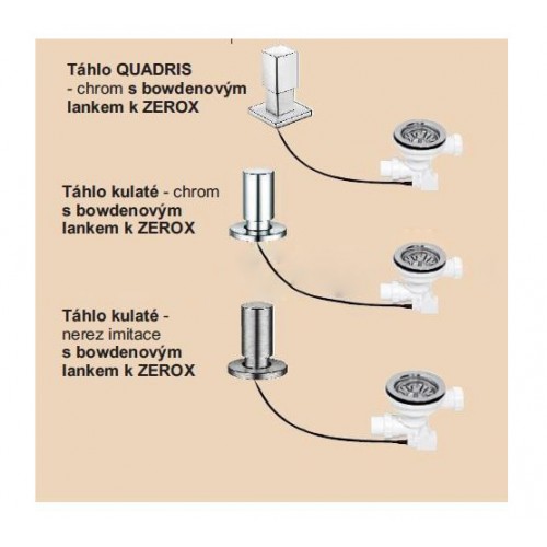 BLANCO set 223 162 + 221 339 tiahlo ZEROX s okrúhlym gombíkom, chróm 527002