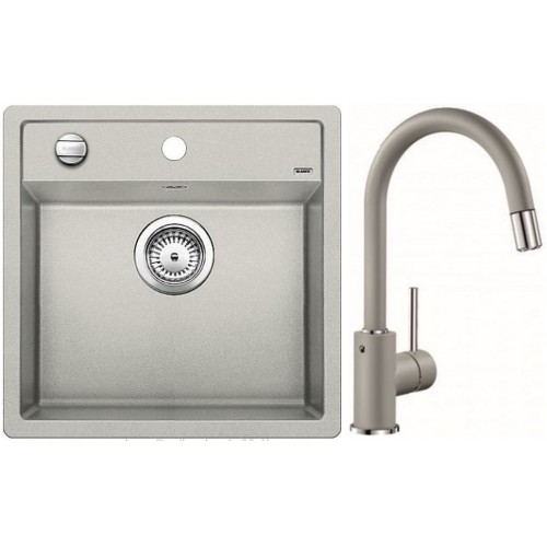 BLANCO SET drez DALAGO 5 SILGRANIT + drezová batéria MIDA perlovo sivá