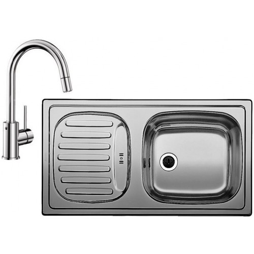 BLANCO set FLEX mini profilovaný nerez 780 x 435 mm 512032 + MIDA-S batéria chróm 521454