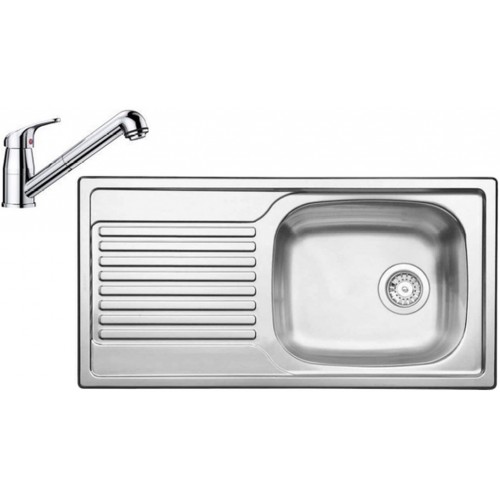 BLANCO set MAGNAT prírodný nerez 860 x 435 mm + Daras-S batéria chróm