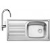 BLANCO set MAGNAT prírodný nerez 860 x 435 mm + MIDA batéria chróm