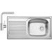BLANCO set MAGNAT prírodný nerez 860 x 435 mm + MILA batéria chróm