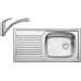 BLANCO set MAGNAT prírodný nerez 860 x 435 mm + BRAVON-S batéria chróm