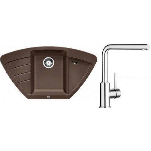 BLANCO SET 12 drez ZIA 9 E muškát + drezová batéria MILA chróm