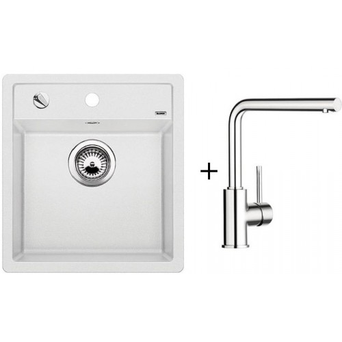 BLANCO Set drez DALAGO 45 SILGRANIT biela + batéria Mila chróm 