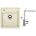 BLANCO Set drez DALAGO 45 SILGRANIT jasmín + batéria Mila chróm 