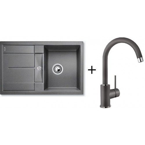 BLANCO Set drez METRA 45 S SILGRANIT + batéria MIDA sivá skala