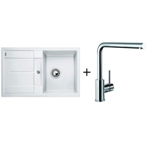 BLANCO Set drez METRA 45 S SILGRANIT biela + batéria MILA chróm BLANCO Set drez METRA 45 S SILGRANIT biela + batéria MILA chróm