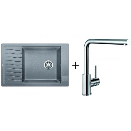 BLANCO Set drez Elon XL 6 S SILGRANIT hliníková metalíza + batéria Mila chróm BLANCO Set drez Elon XL 6 S SILGRANIT hliníková metalíza + batéria Mila chróm