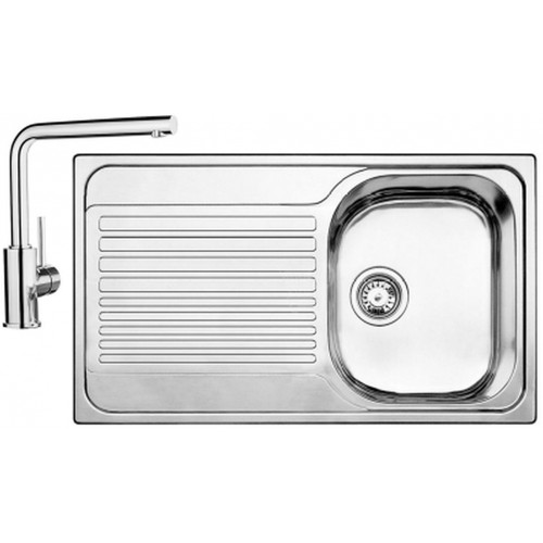 BLANCO set TIPO 45 S Compact prírodná nerez 780 x 500 mm + MILA batéria chróm