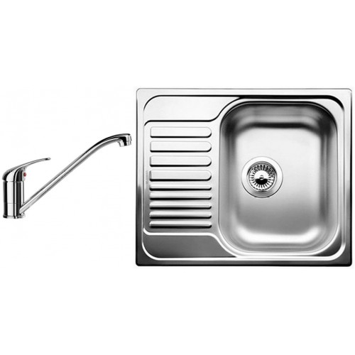 BLANCO set TIPO 45 S Mini nerez profilovaný 605 x 500 mm + Daras batéria chróm