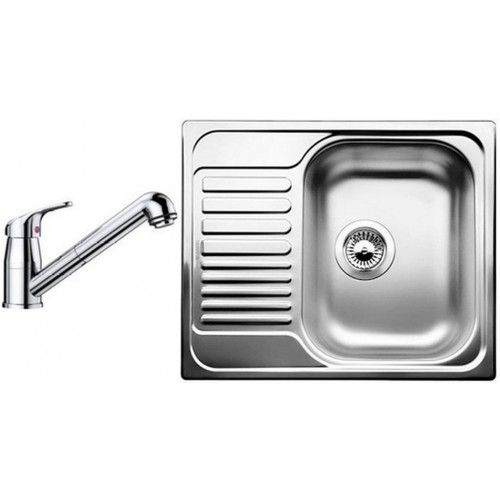 BLANCO set TIPO 45 S Mini nerez profilovaný 605 x 500 mm + Daras-S batéria chróm BLANCO set TIPO 45 S Mini nerez profilovaný 605 x 500 mm + Daras-S batéria chróm