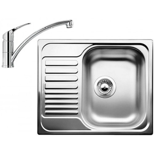 BLANCO set TIPO 45 S Mini nerez profilovaný 605 x 500 mm + BRAVON batéria chróm