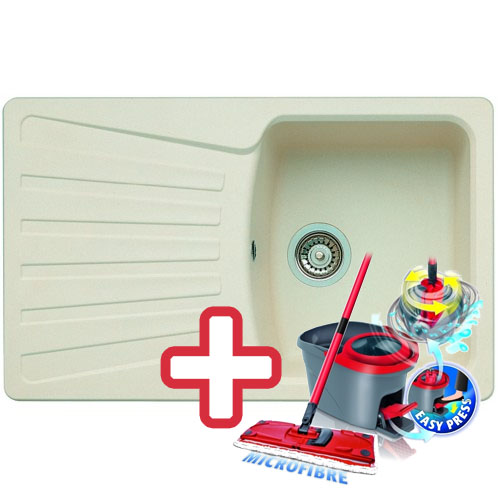 BLANCO Nova 45 S drez Silgranit jasmín 510576 + ZADARMO VILEDA MOP Easy wring BLANCO Nova 45 S drez Silgranit jasmín 510576 + ZADARMO VILEDA MOP Easy wring