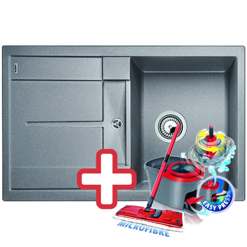 BLANCO Metra 45 S drez Silgranit hliníková metalíza 513186 + ZADARMO VILEDA MOP Easy wring BLANCO Metra 45 S drez Silgranit hliníková metalíza 513186 + ZADARMO VILEDA MOP Easy wring