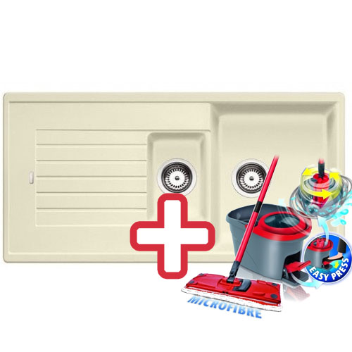 BLANCO Zia 6 S Silgranit drez jasmín, 514743 + ZADARMO VILEDA MOP Easy wring BLANCO Zia 6 S Silgranit drez jasmín, 514743 + ZADARMO VILEDA MOP Easy wring