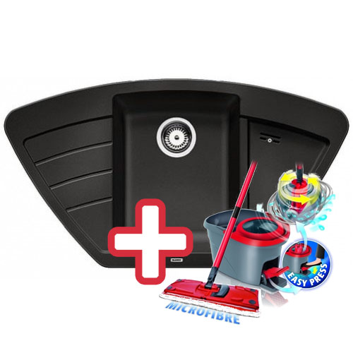 BLANCO Zia 9 E drez vrátane sifónu, antracit 514764 + ZADARMO VILEDA MOP Easy wring