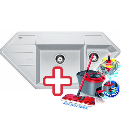 BLANCO Lexa 9 E drez vrátane sifónu, biela 515108 + ZADARMO VILEDA MOP Easy wring
