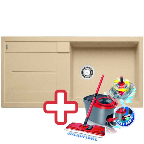 BLANCO Metra XL 6 S drez vrátane sifónu, šampáň 515138 + ZADARMO VILEDA MOP Easy wring