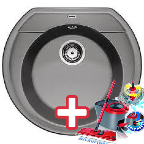 BLANCO RONDOVAL drez Silgranit, hliníková metalíza 515670 + ZADARMO VILEDA MOP Easy wring BLANCO RONDOVAL drez Silgranit, hliníková metalíza 515670 + ZADARMO VILEDA MOP Easy wring