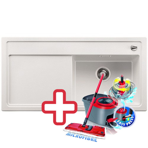 BLANCO ZENAR XL 6 S, Silgranit drez biela, vanička pravá 516018+ ZADARMO VILEDA MOP Easy BLANCO ZENAR XL 6 S, Silgranit drez biela, vanička pravá 516018+ ZADARMO VILEDA MOP Easy