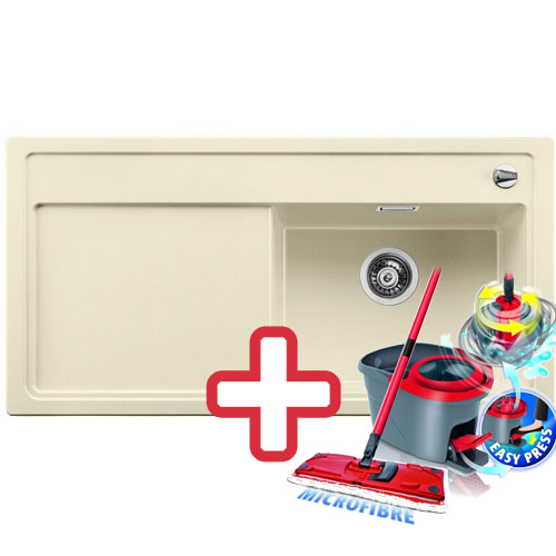 BLANCO ZENAR XL 6 S Silgranit drez jasmín, vanička pravá 516019+ ZADARMO VILEDA MOP Easy