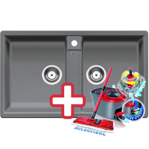 BLANCO Zia 9 drez Silgranit hliníková metalíza 516677+ ZADARMO VILEDA MOP Easy wring