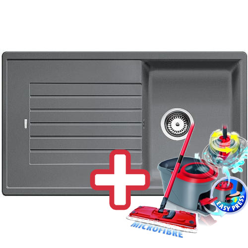 BLANCO Zia 45 SL drez Silgranit hliníková metalíza 516739 + ZADARMO VILEDA MOP Easy wring