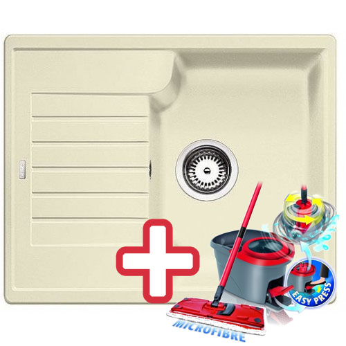 BLANCO Zia 40 S Silgranit drez jasmín, 516923 + ZADARMO VILEDA MOP Easy wring BLANCO Zia 40 S Silgranit drez jasmín, 516923 + ZADARMO VILEDA MOP Easy wring